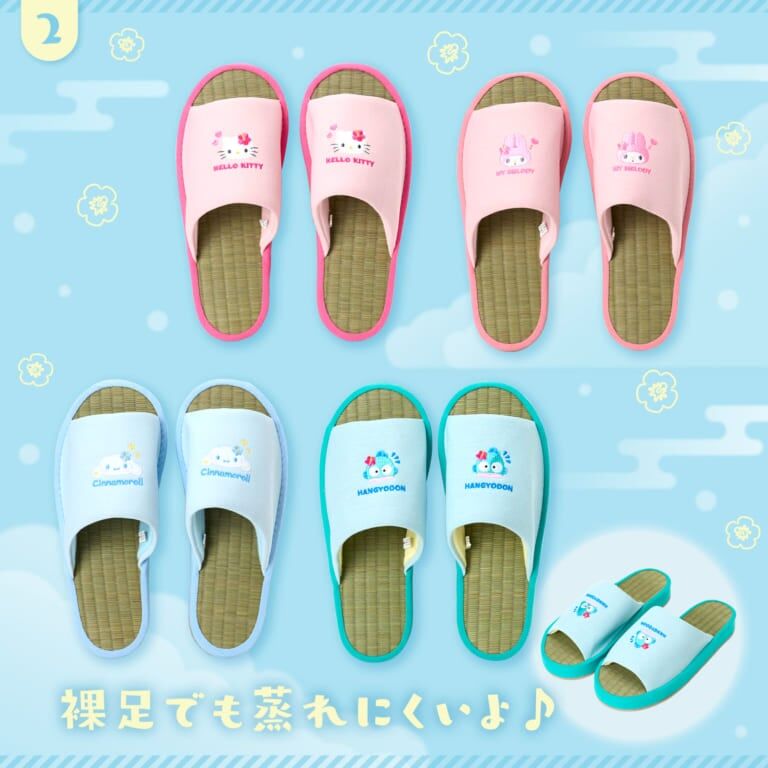 日本 Sanrio 夏日涼爽家居系列 - 燈芯草拖鞋