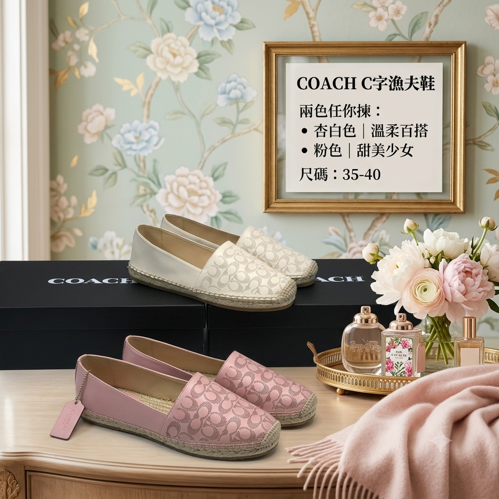 COACH C字漁夫鞋