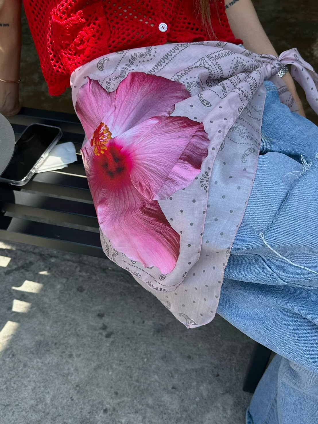 扶桑花絲巾