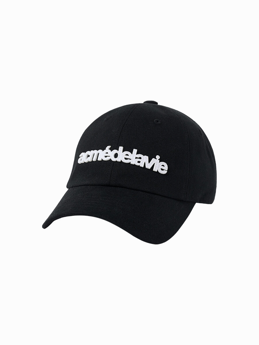 Q6 ADLV FELT APPLIQUE BASIC BALL CAP - BLACK