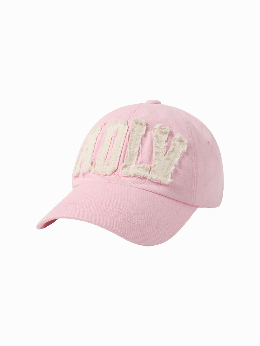Q11 ADLV APPLIQUE EMBO BALL CAP - LIGHT PINK
