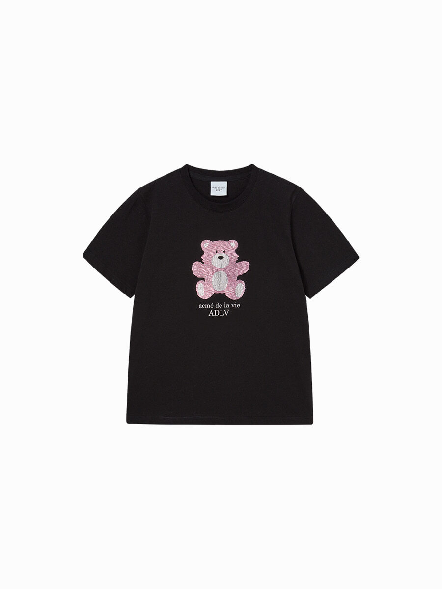 Q20 ADLV WOMAN CUBIC BEAR SHORT SLEEVE T-SHIRT - BLACK
