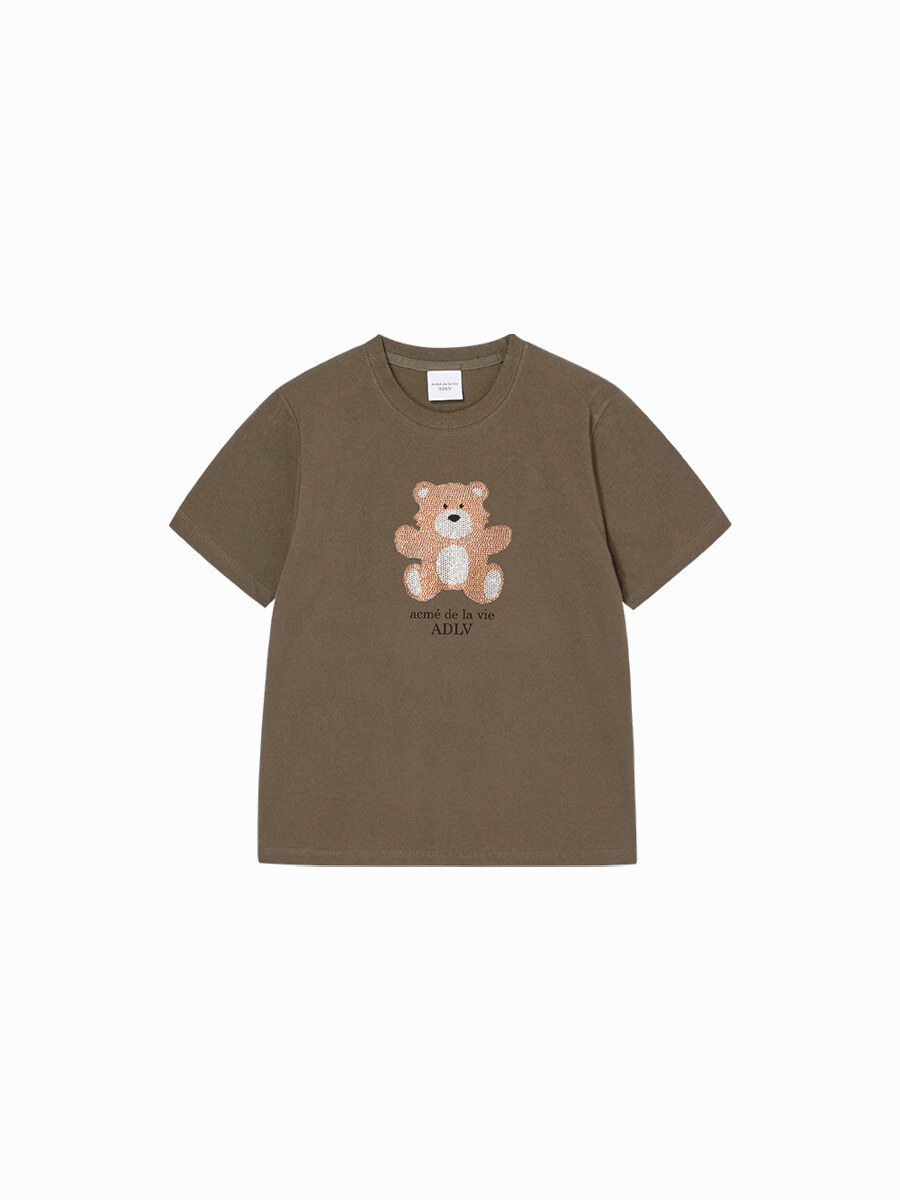 Q21 ADLV WOMAN CUBIC BEAR SHORT SLEEVE T-SHIRT - COCOA