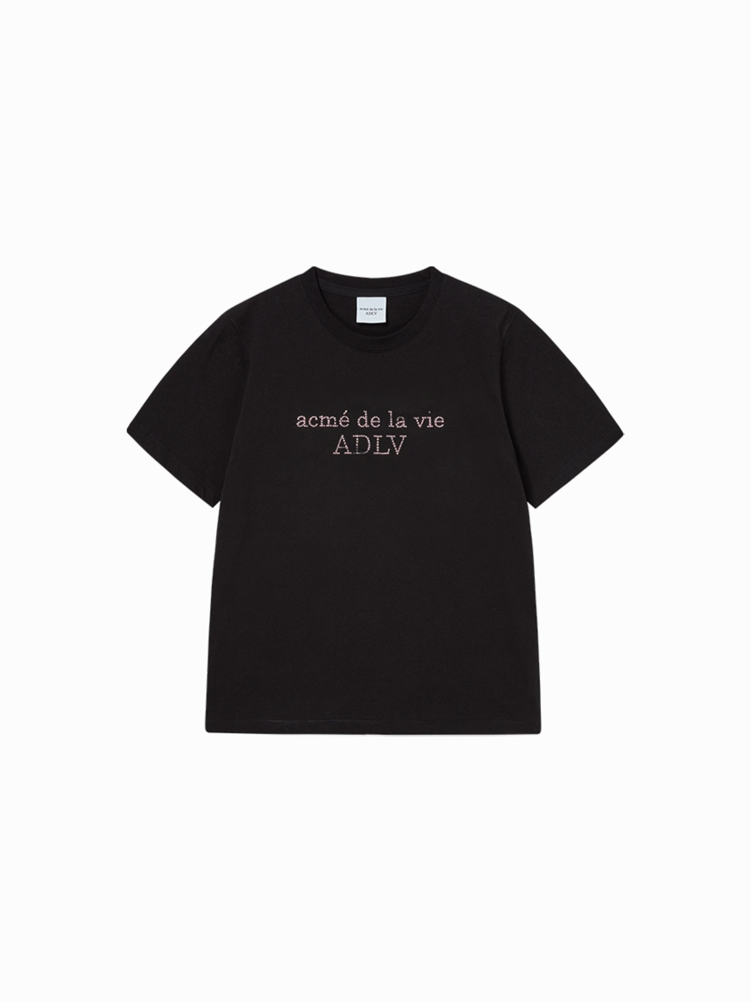 Q23 ADLV WOMAN CUBIC BASIC LOGO SHORT SLEEVE T-SHIRT - BLACK