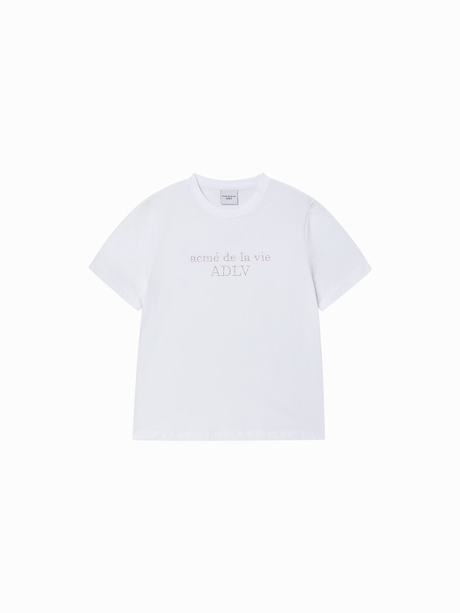 Q24 ADLV WOMAN CUBIC BASIC LOGO SHORT SLEEVE T-SHIRT - WHITE