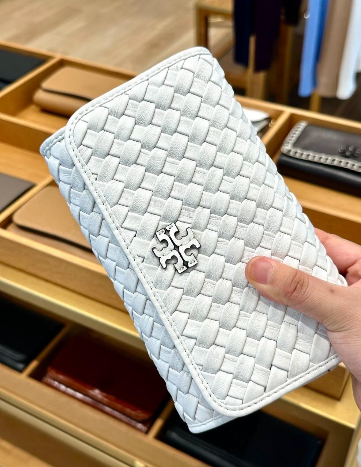 【預購】Tory Burch H0615211 白色Thea銀包斜挎包