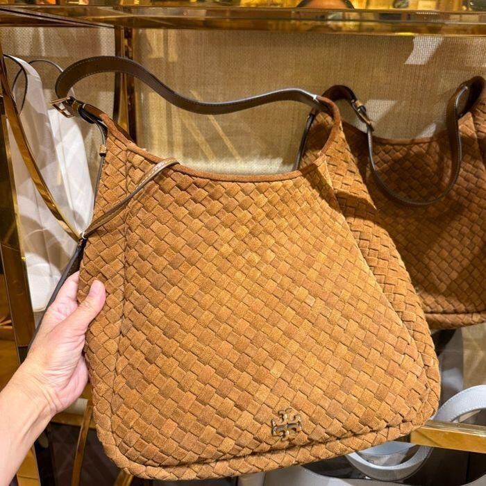 【預購】Tory Burch H0615215 啡色Thea編織單肩包