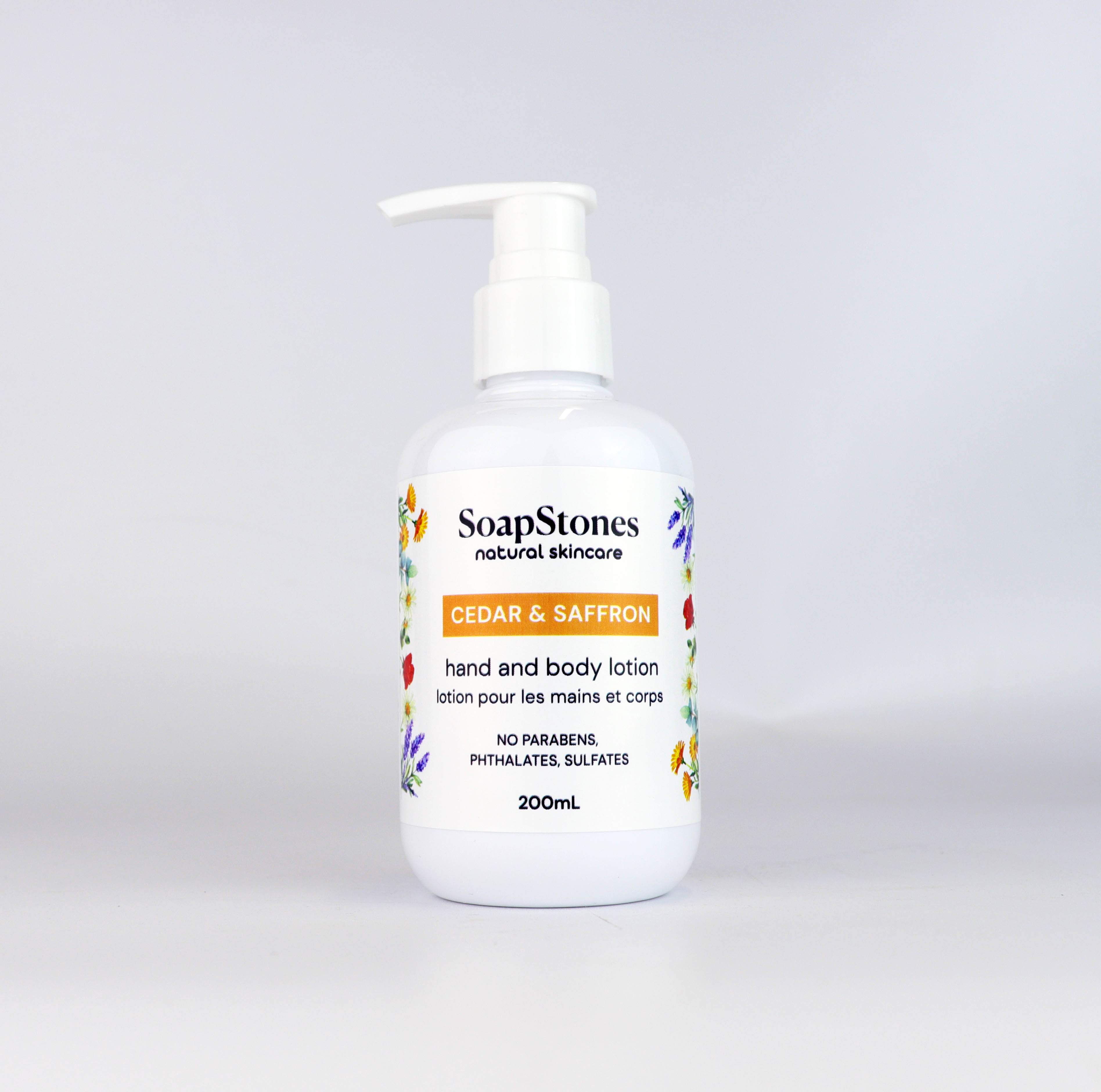 Soapstones雪松藏紅花手部及身體潤膚乳液