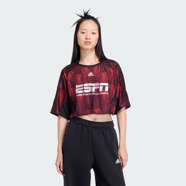 Adidas 愛迪達 F50 Aop Jsy KD0502 女 T恤 運動上衣 休閒短袖 深紅 亞版 短版球衣