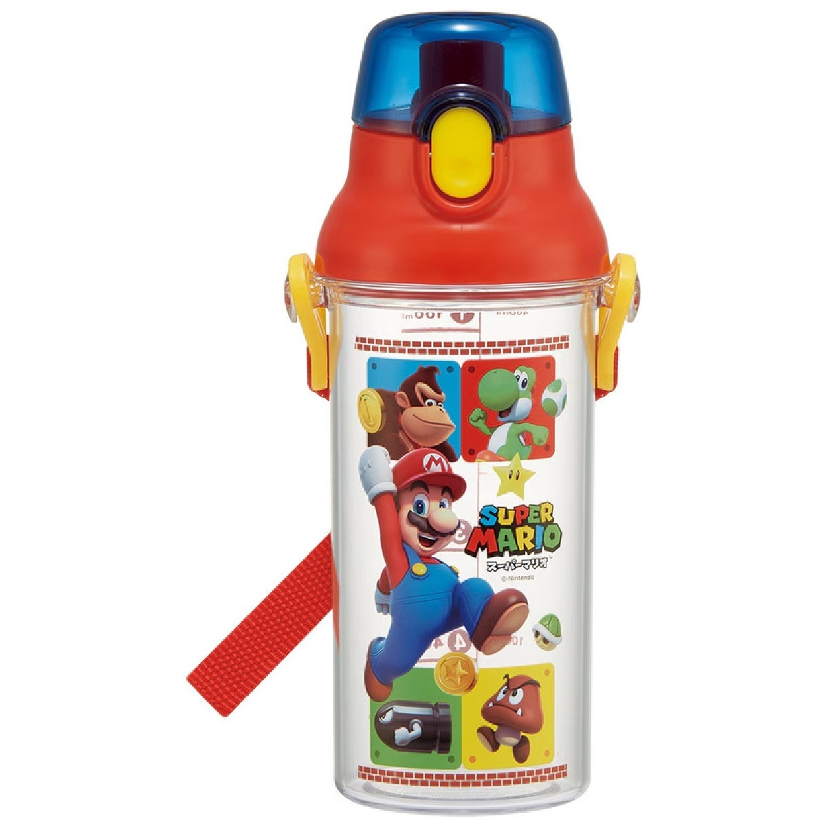 【Skater】HEALTH CLEAR MARKER BOTTLE 480 ML (SUPER MARIO PATTERN)
