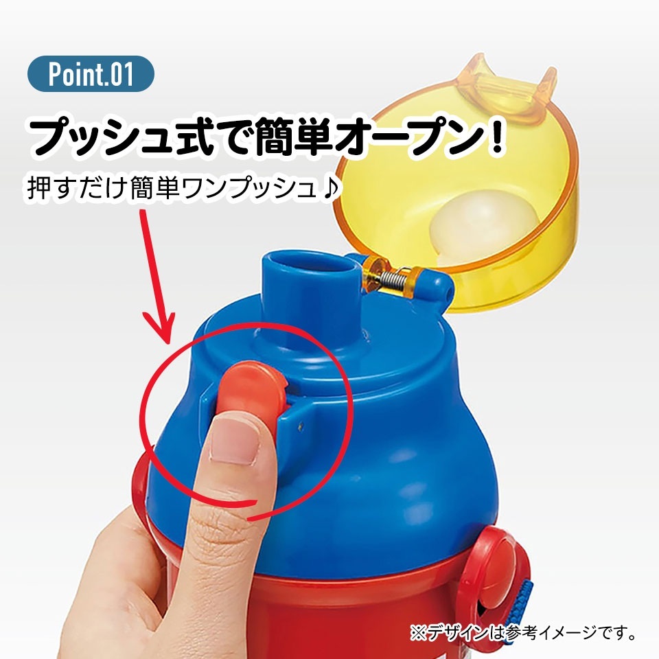 【Skater】ANTIBACTERIAL DIRECT DRINKING PLASTIC BOTTLE 480 ML (SUPER MARIO PATTERN)