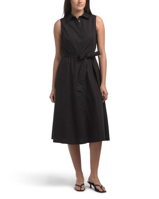 【預購】H061608 CALVIN KLEIN 鈕扣襯衫連身裙 (黑色)