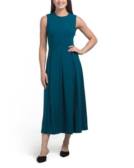 【預購】H061610 CALVIN KLEIN A字連身長裙 (孔雀藍)