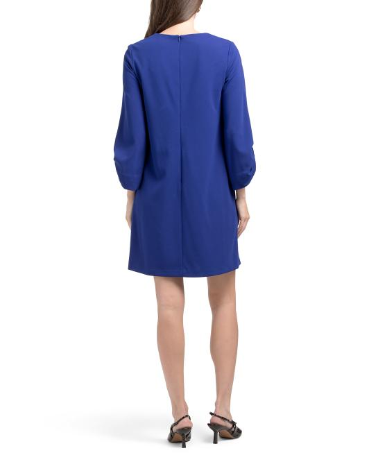 【預購】H061612 CALVIN KLEIN 圓領長袖連身裙 (寶藍色)