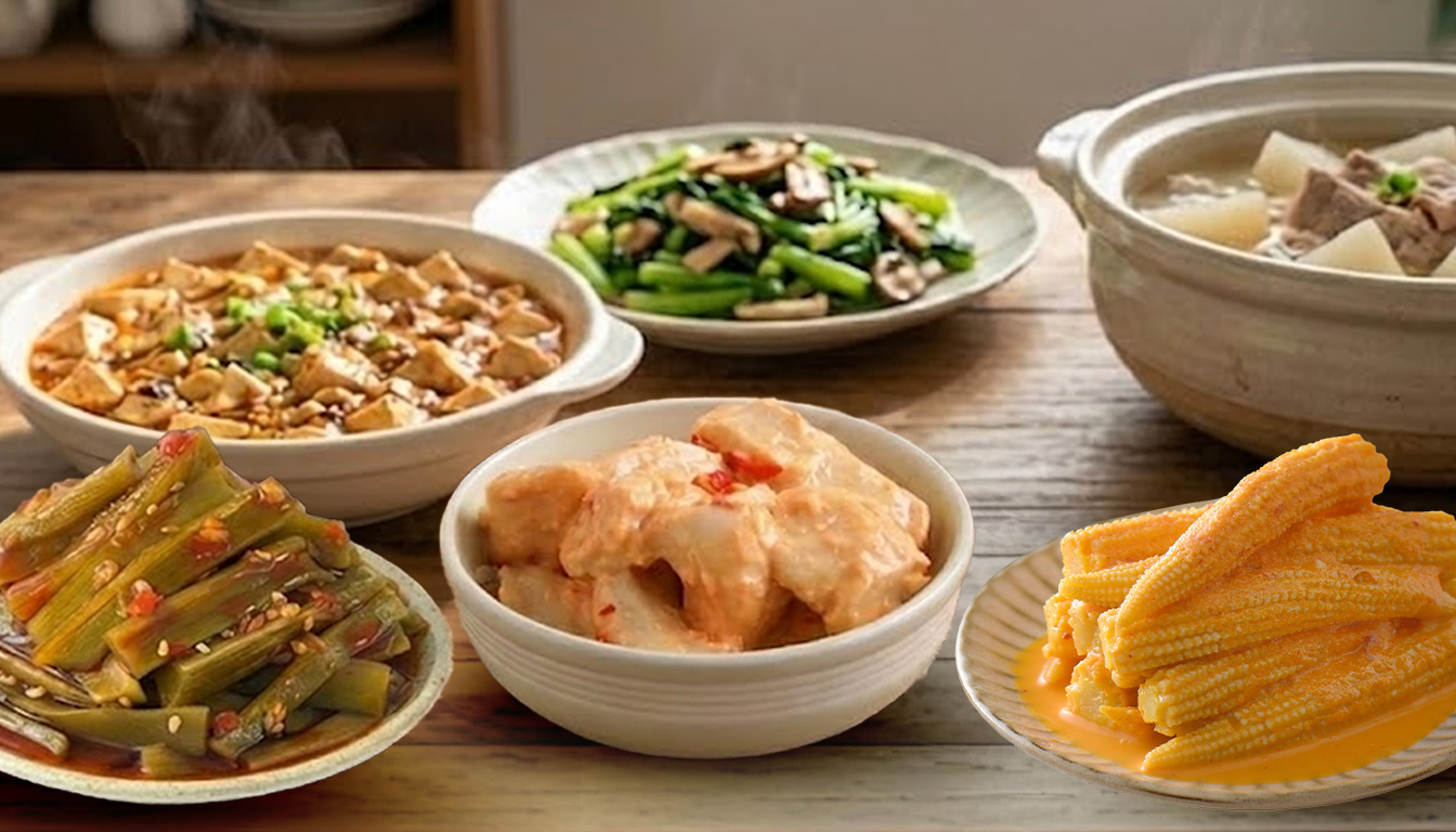 協發行泡菜開燻蒜苗鴨、番茄梅梅居家餐桌料理呈現，網購開胃解膩小菜推薦。