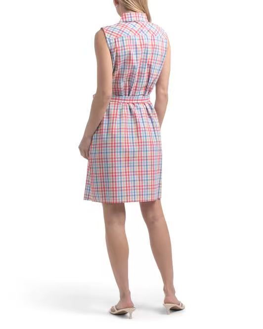 【預購】H061617 TOMMY HILFIGER 格紋襯衫連身裙 (紅藍條紋)