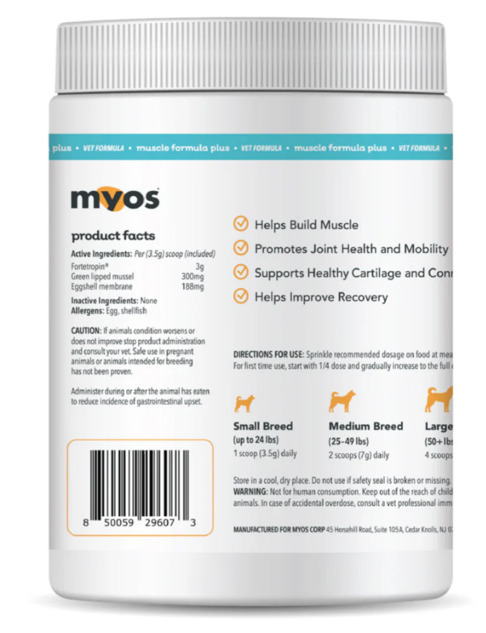 MYOS Canine Muscle Formula PLUS Eggshell Membrane (418.6g)