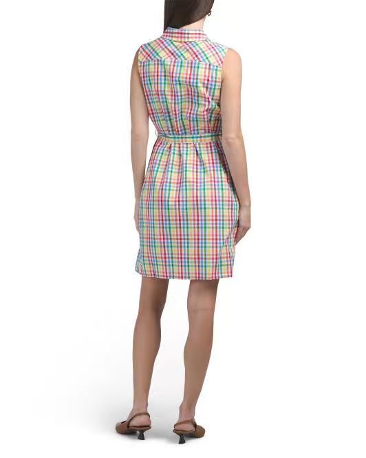 【預購】H061620 TOMMY HILFIGER 格紋純棉繫帶連身裙 (彩虹格紋)