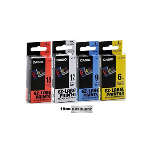 卡西歐 XR18SR1 18 mm 標籤帶 (銀底黑字) 505721880
