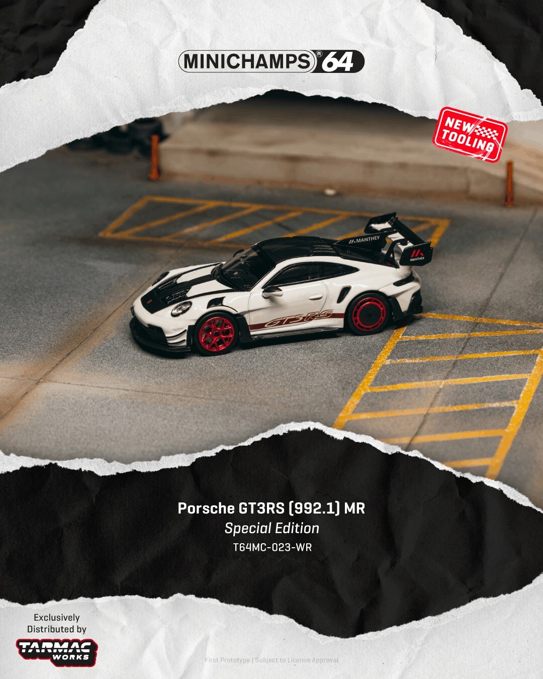 [預訂] Tarmac Works 保時捷Porsche GT3RS (992.1) MR 白紅 Tarmac 特別版
