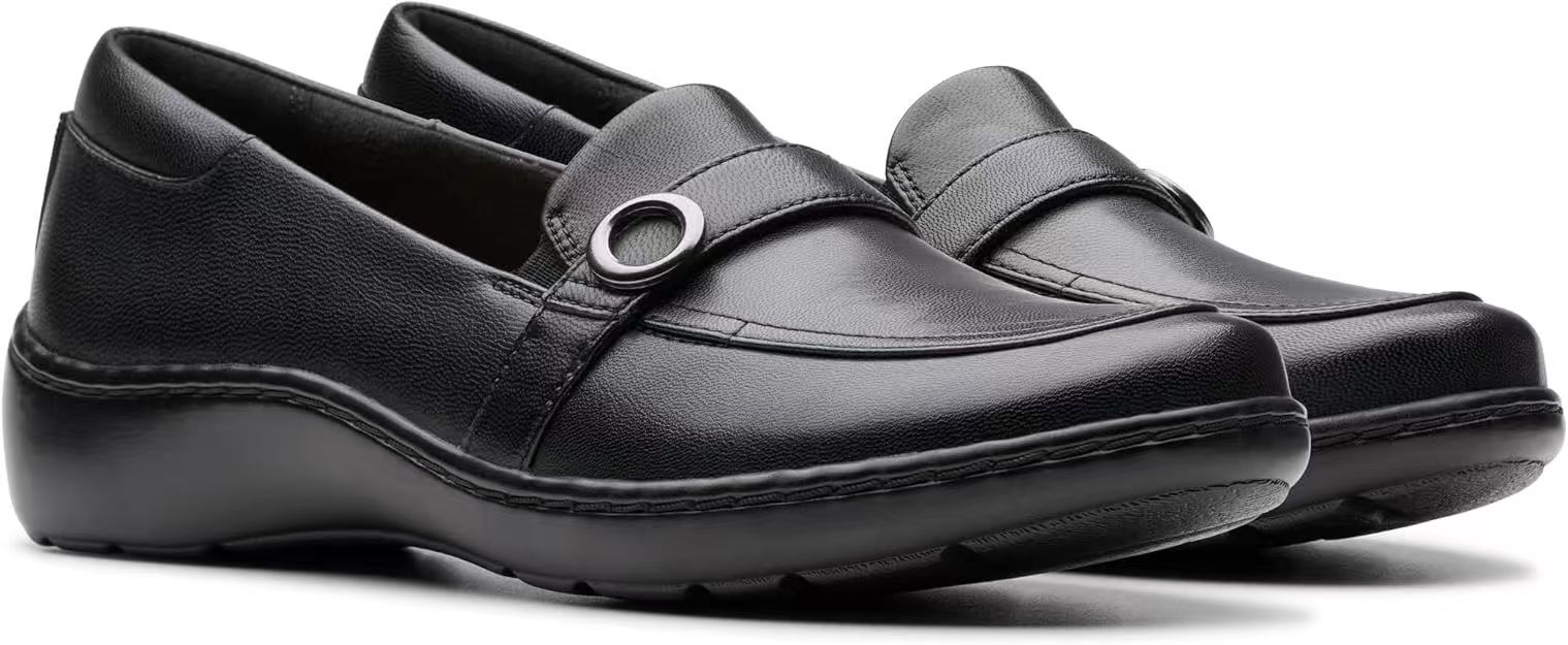 【預購】H061634 CLARKS Cora Amanda 女裝真皮舒適休閒鞋 (黑色)