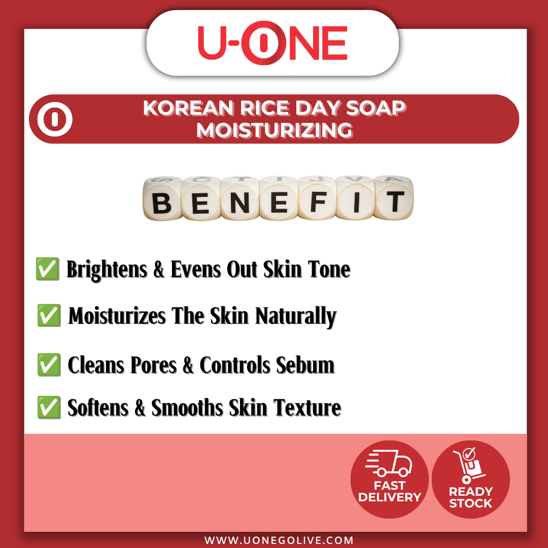 U-ONE | Korea | Rice Day Soap Moisturizing | Face Wash | 100g