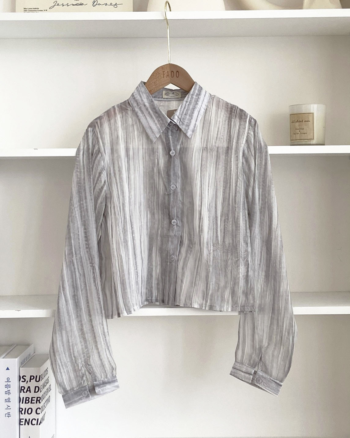 法朵Fado shop｜ 質感渲染微透短版襯衫 3725022 兩色