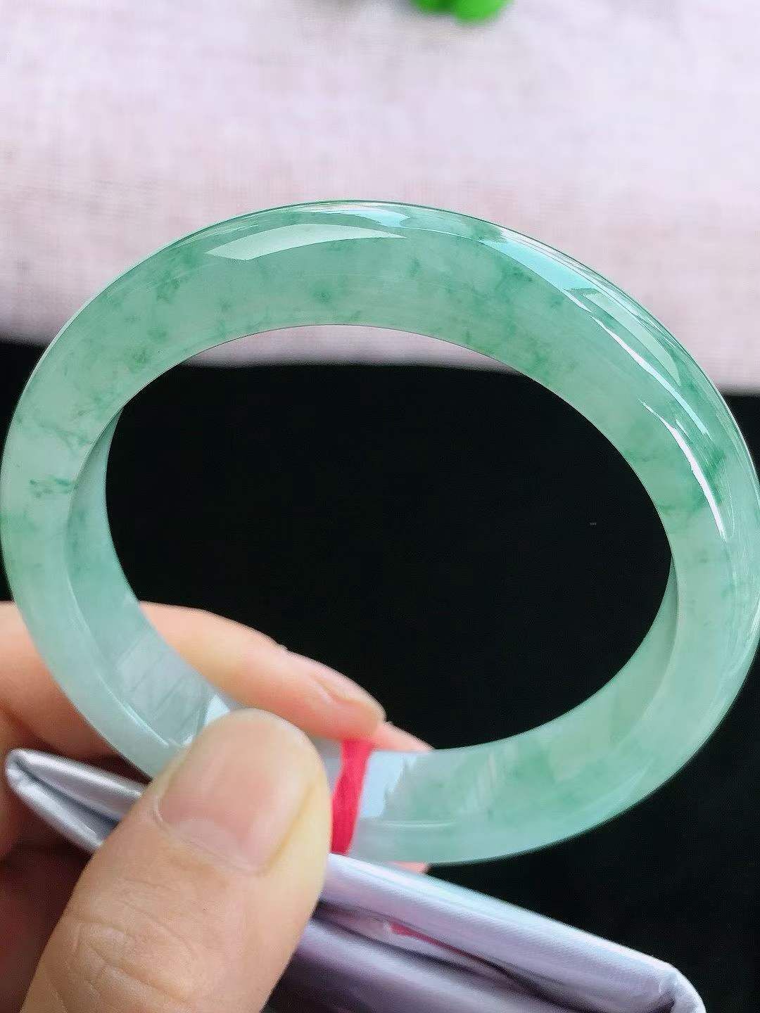 冰飄花正圈翡翠手鐲,天然翡翠A玉, 緬甸玉, Jade, Jadeite