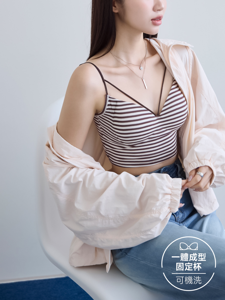 簡約交叉美背內搭（V021）