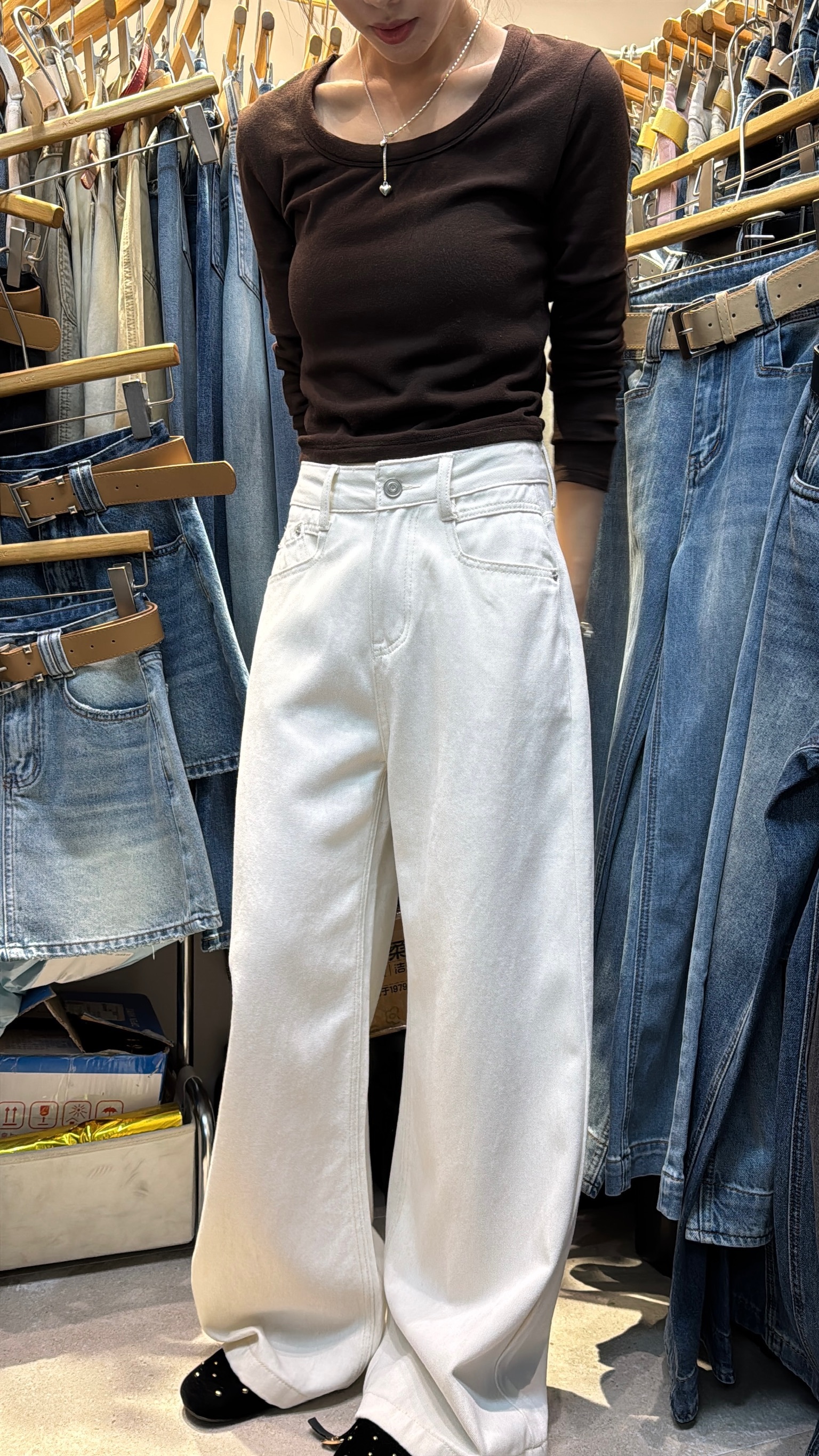 𝗔𝘂𝗴.𝟮𝟱/51352-超舒服訂製面料闊腿褲-杏L