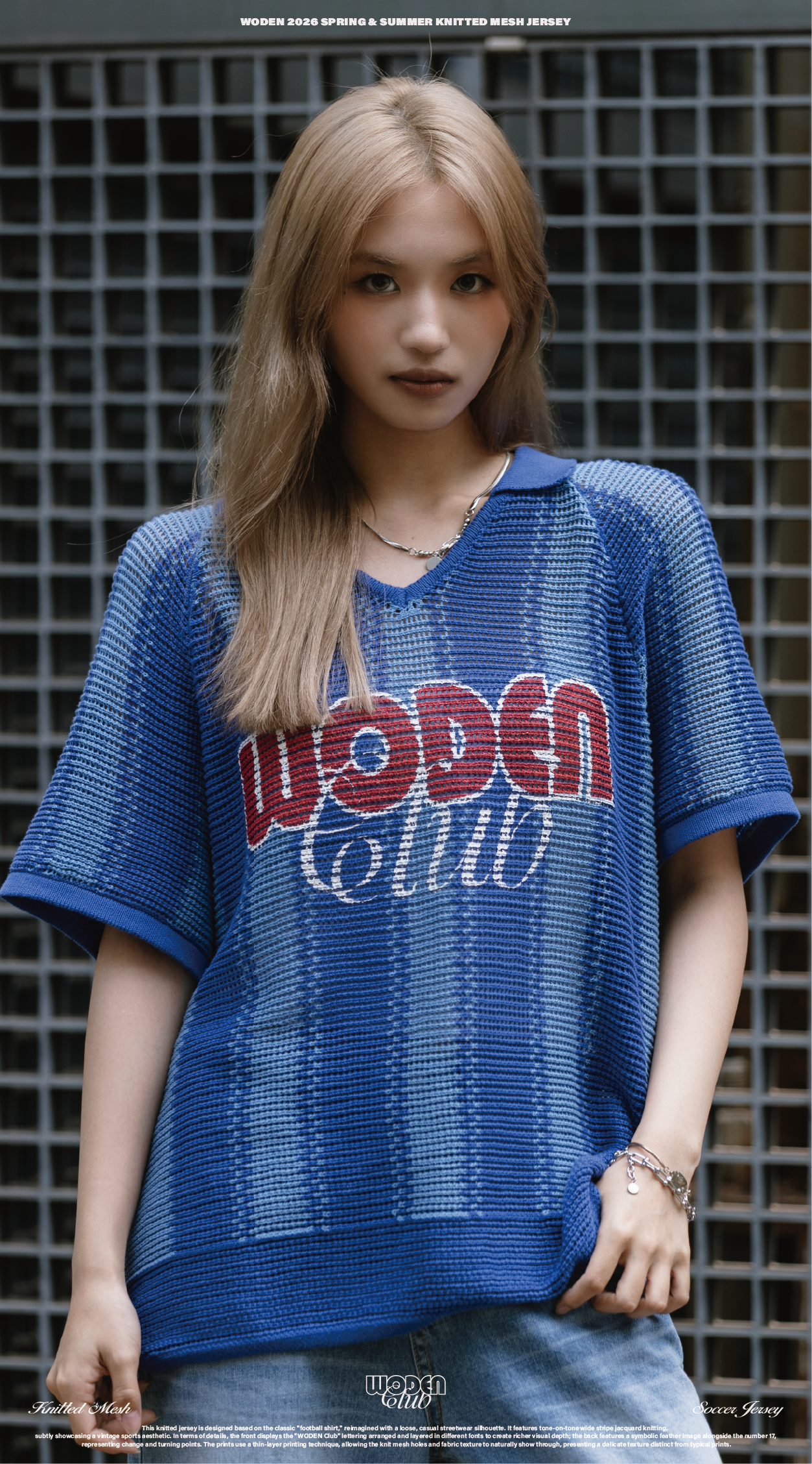 Woden  Knitted Mesh Jersey