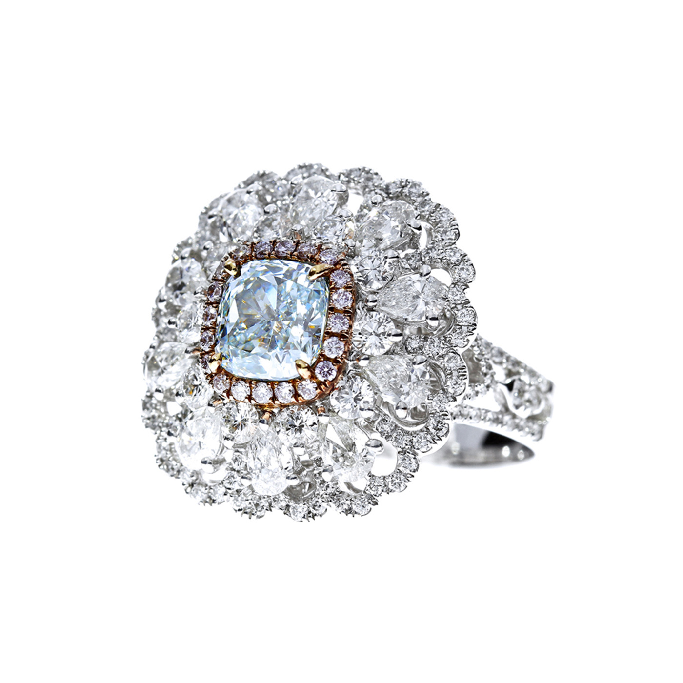 時光王座— GIA1.59克拉藍鑽戒指