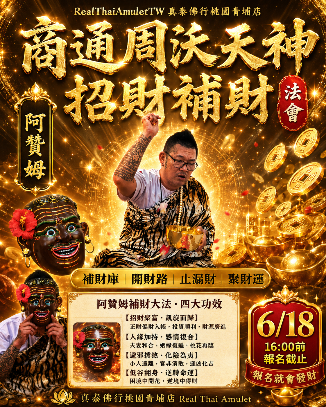 6/18商通周沃天神 招財補財【線上法會 】