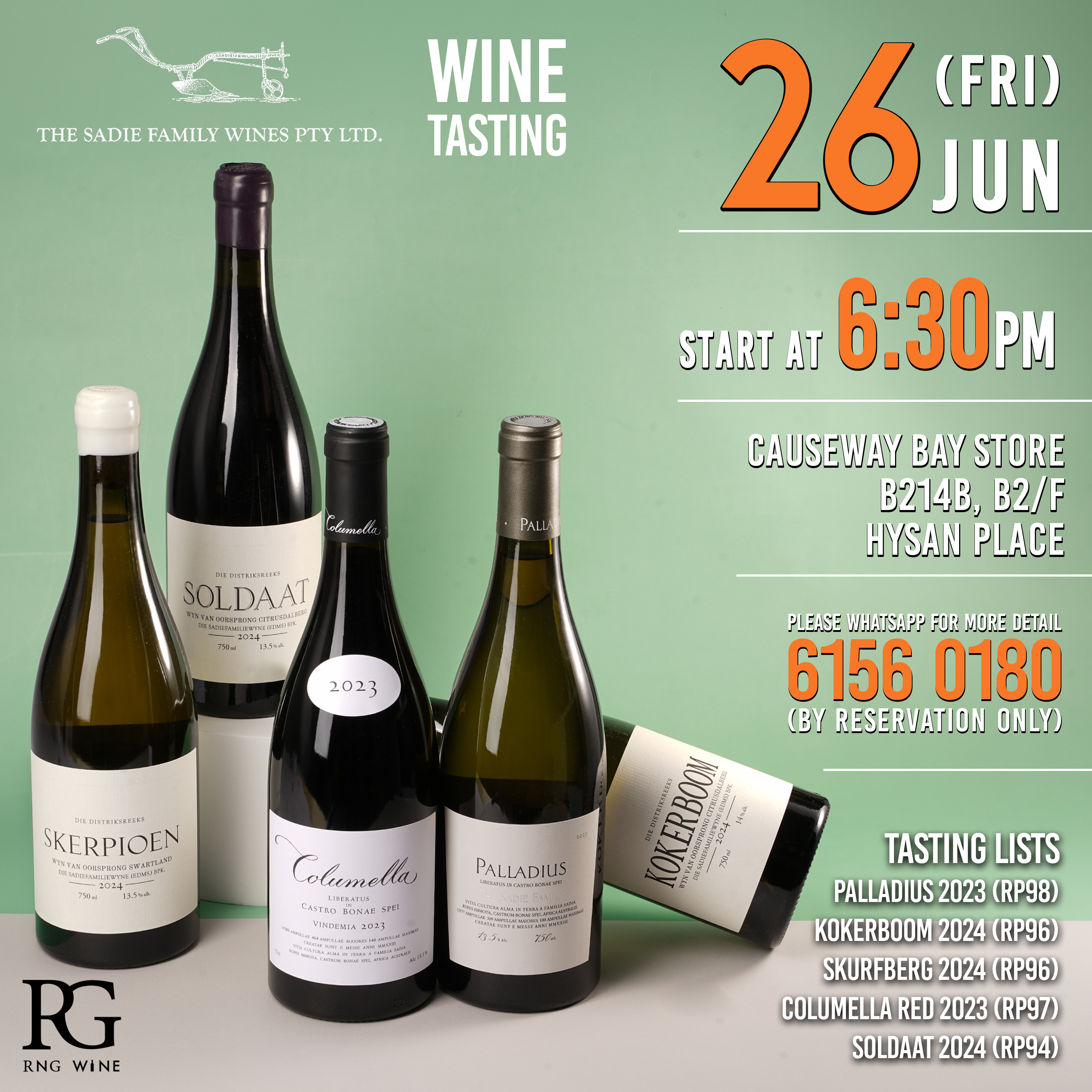 Sadie Family Wines Tasting Ticket 26/6/2026(Fri)