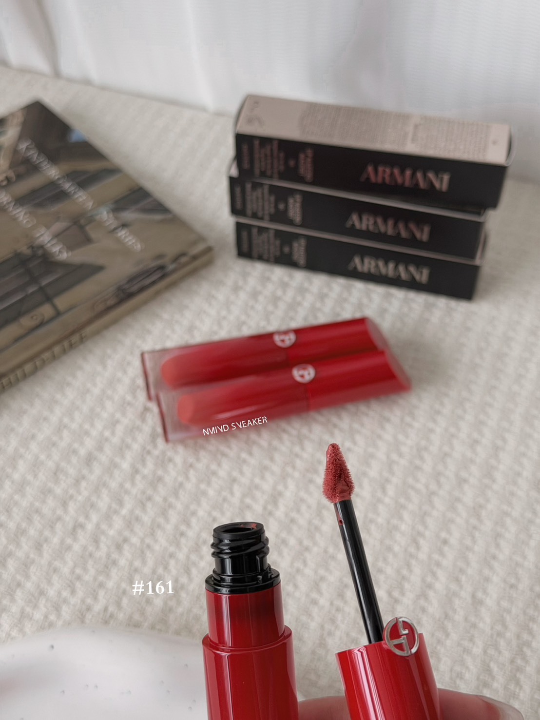 <美妝亂亂賣> Giorgio Armani 奢華柔紗訂製唇露#161裸紗米棕  4ml