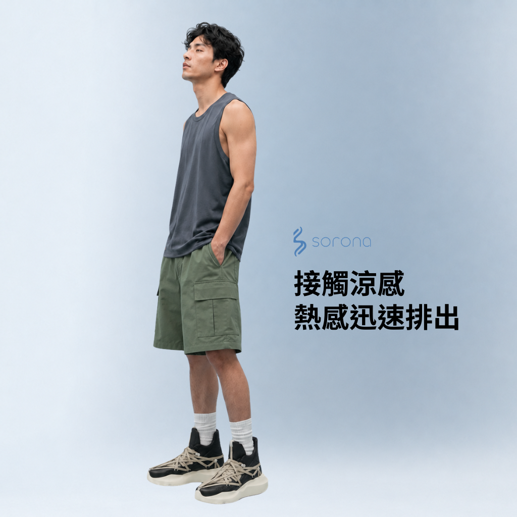 SALE- SORONA升級版 WIRE 親膚彈性 背心 素色 快乾冰瓷棉 冰涼感 不悶熱 【 FUZY 】- S201655