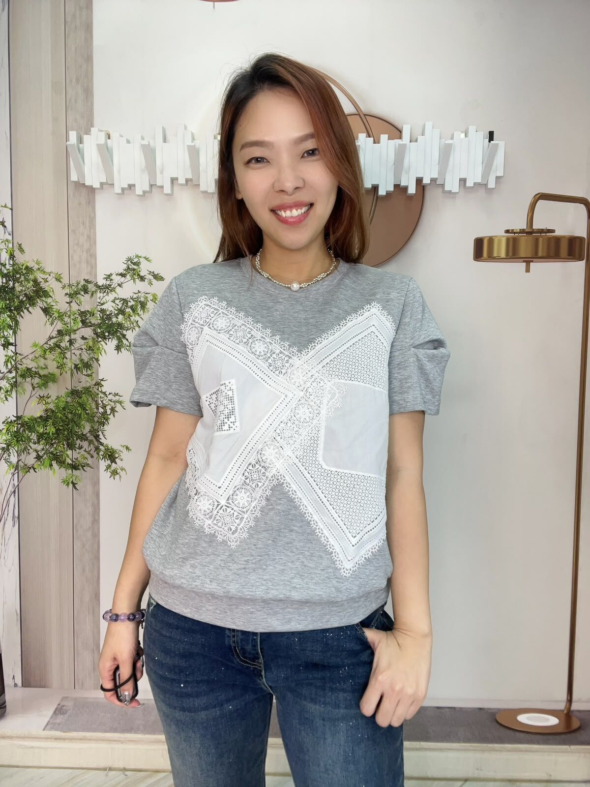 Mar 拼Lace 布top~172S