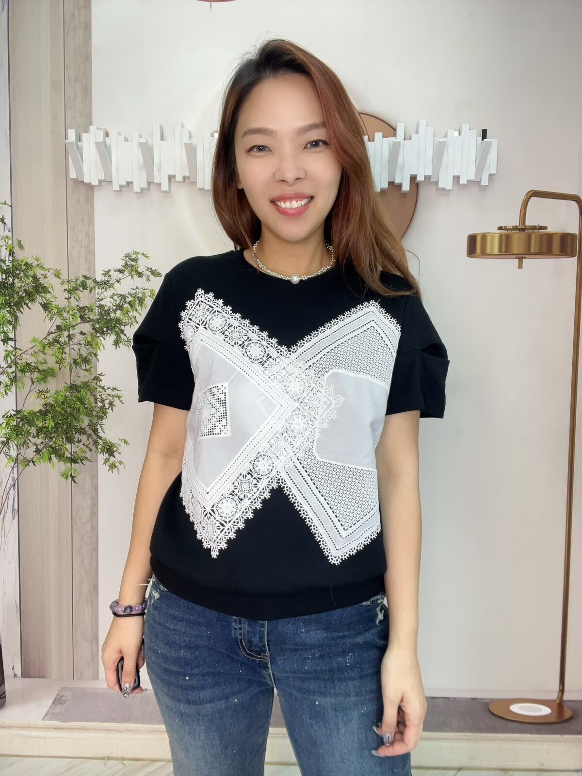 Mar 拼Lace 布top~172S