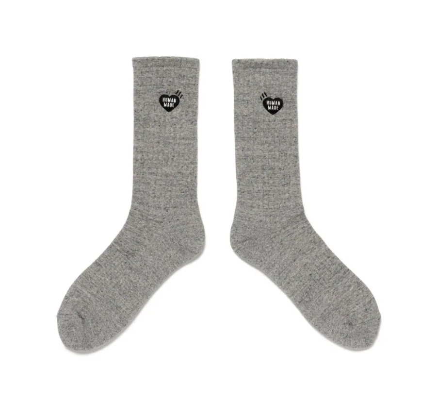 [現貨] HUMAN MADE SS26 PILE SOCKS  | (Gray / White)