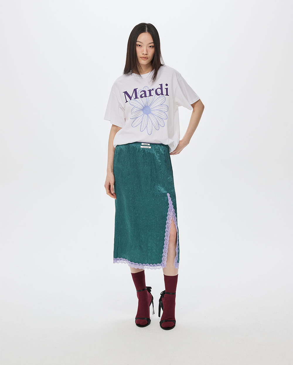 Mardi Mercredi | TSHIRT FLOWERMARDI DUO_WHITE PURPLE