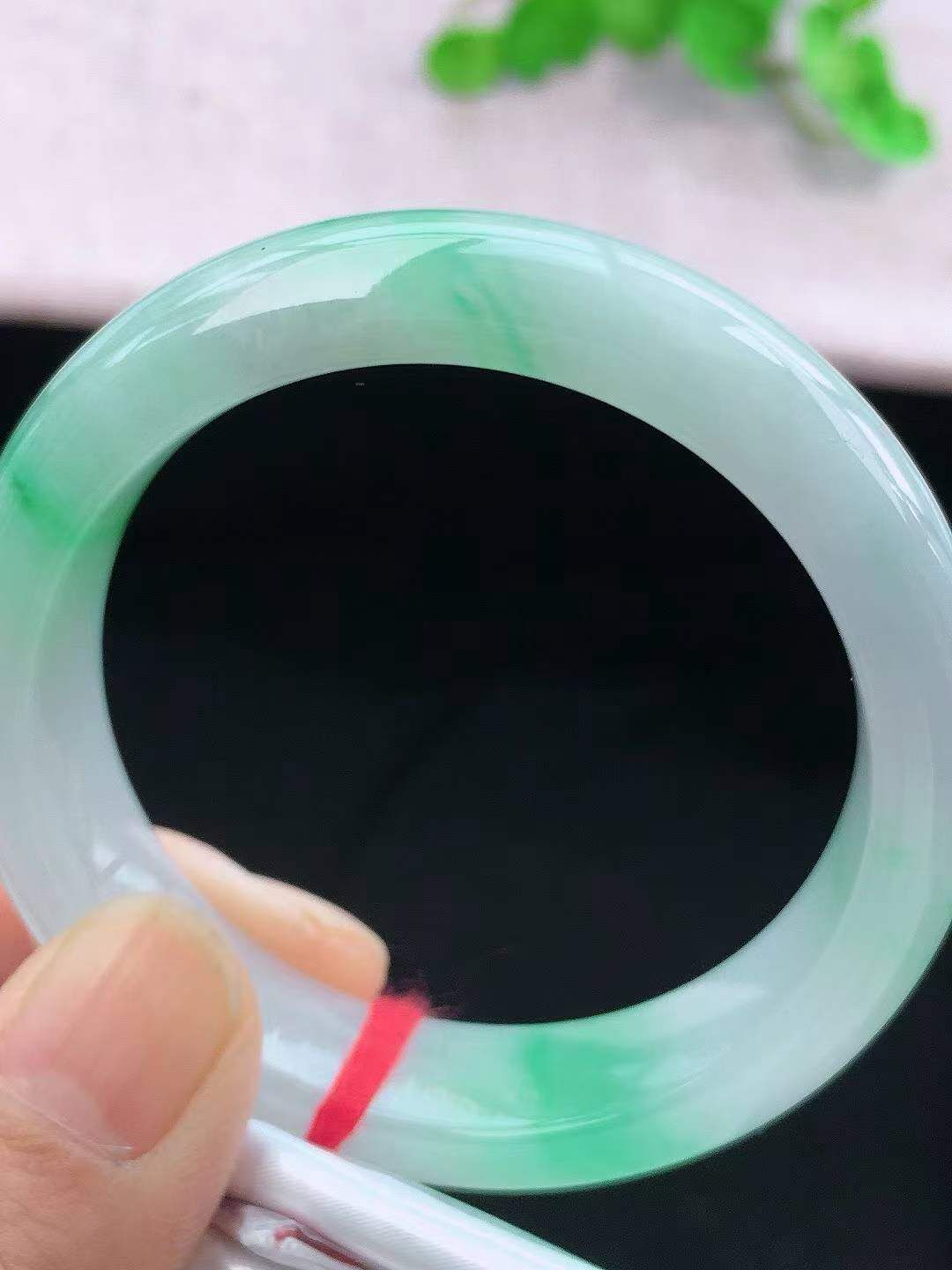 655859 52mm冰飄綠正圈翡翠手鐲 (50-52)