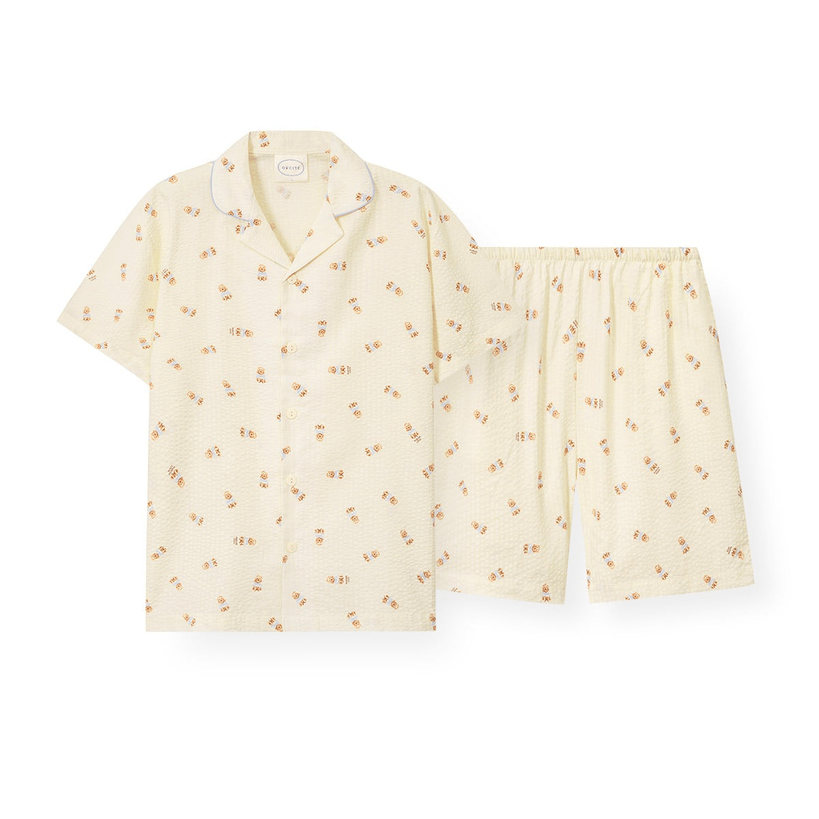 ORCITÉ｜[短袖睡衣|男生款] H115 自帶冰涼感 夏天超舒服 人造絲透氣貴婦狗睡衣 關鍵字：O20