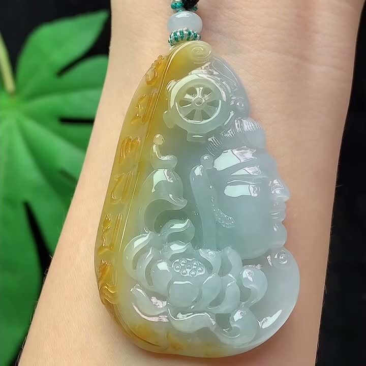 65338 翡翠黃翡花開見佛