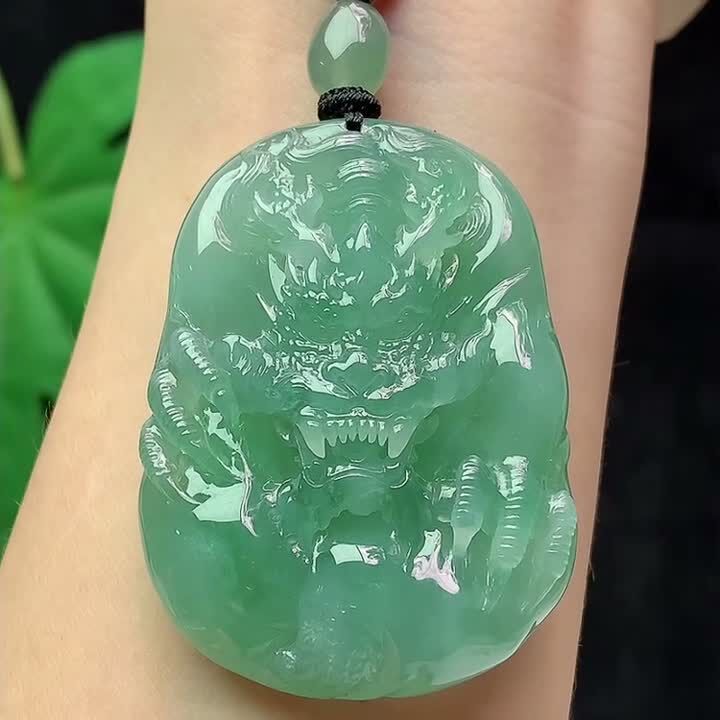 翡翠冰藍水龍牌,天然翡翠A玉, 緬甸玉, Jade, Jadeite