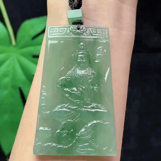 65340 翡翠冰種飄花普賢菩薩
