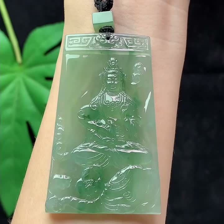 翡翠冰種飄花普賢菩薩,天然翡翠A玉, 緬甸玉, Jade, Jadeite