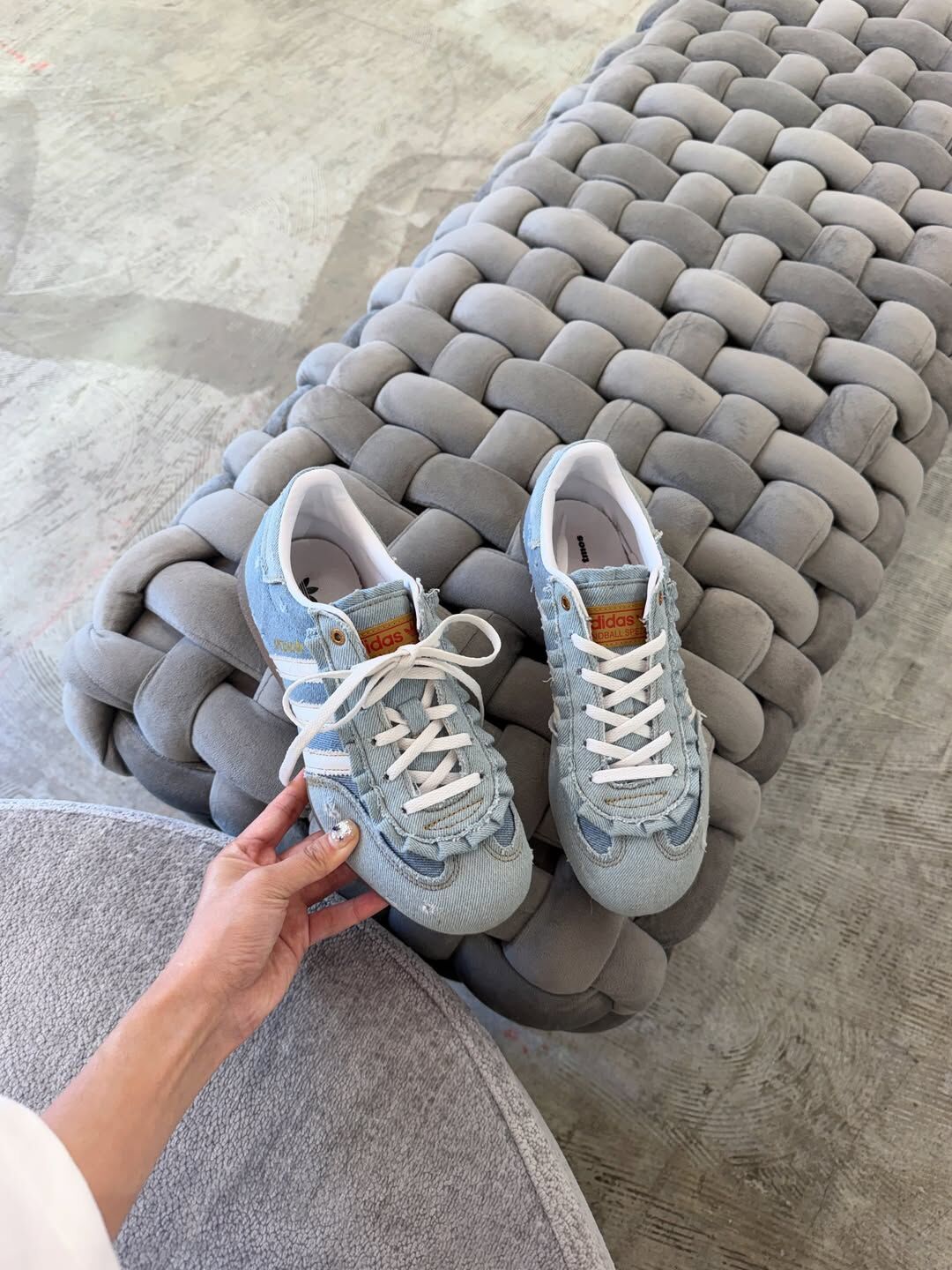 Adidas Handball Spezial Lo Pro X Atmos 聯名款 丹寧藍 淺藍 薄底 復古鞋 KJ5755