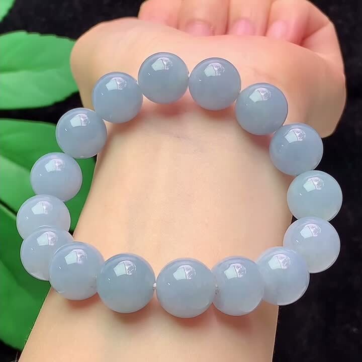 翡翠藍紫手串 (12.8mm直徑),天然翡翠A玉, 緬甸玉, Jade, Jadeite