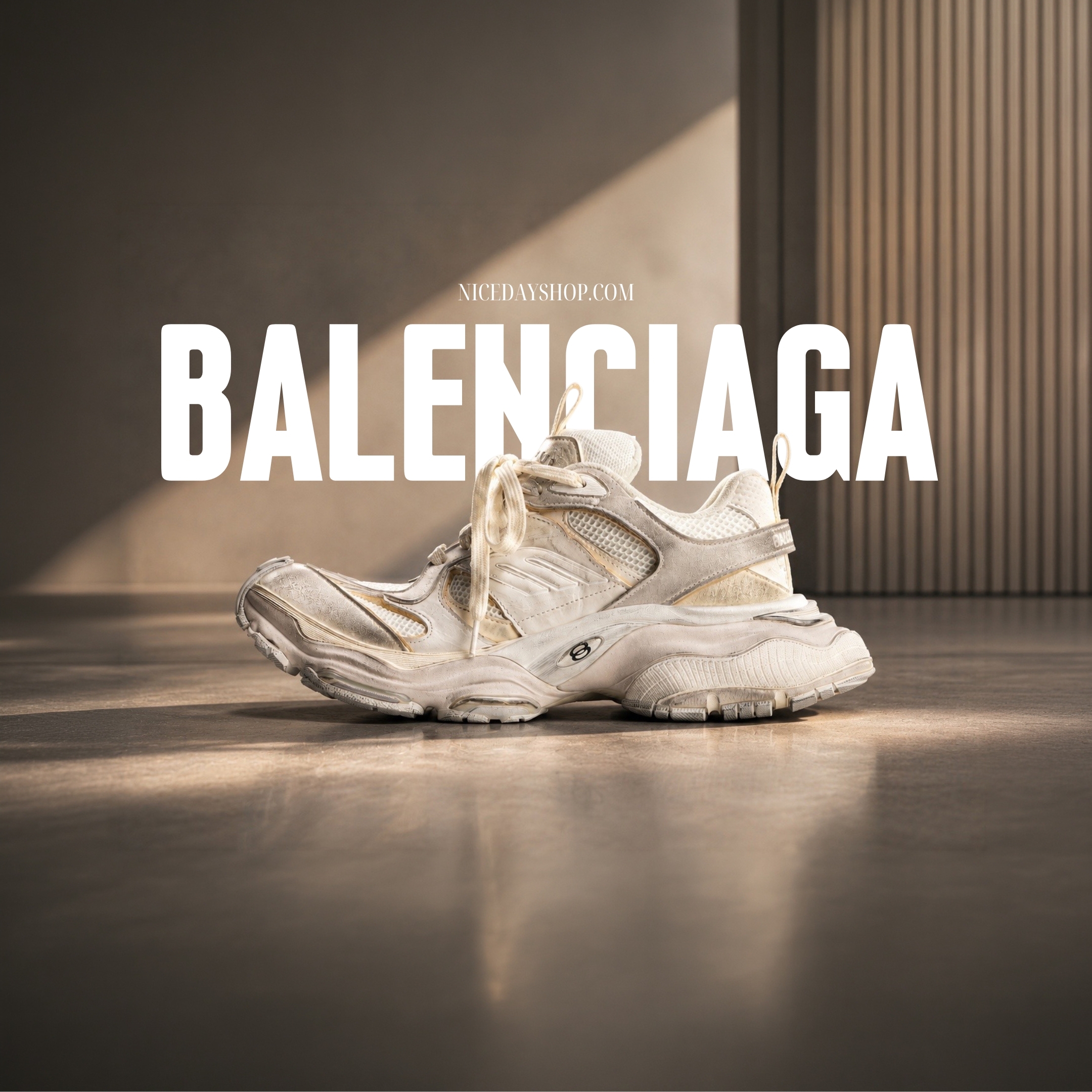 NICEDAY 代購 Balenciaga Cargo Beige 巴黎世家 白灰 灰白 做舊 老爹 厚底 男女鞋 785754W2MV19191