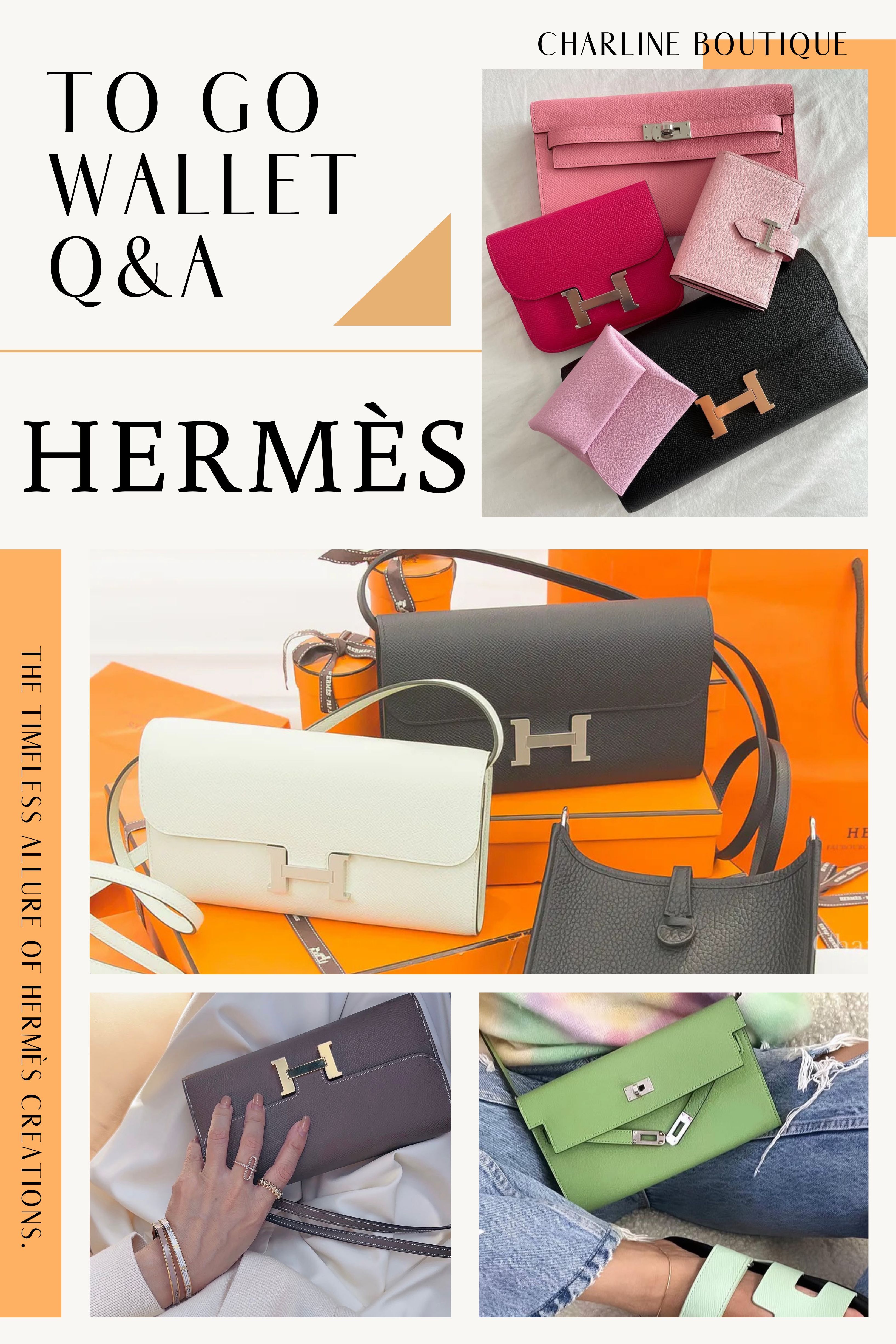 FAQ｜Hermès To Go Wallet 選購 10 大常見問題  Q1：Kelly To Go Wallet 和 Constance Long To Go Wallet 差在哪？  重點先說：開合方式、包身尺寸、夾層數量，這三點決定了兩款的使用手感幾乎完全不同。  Kelly To Go Wallet 尺寸約 19.7 × 11.5 × 1.5cm，包身扁平修長。承襲 Kelly 包的雙邊皮帶旋扣開合，拿取東西時需要把兩條皮帶從扣環穿過再旋轉——多一個步驟，但那份儀式感也是真的很迷人，不是每個包都能讓你「開包」這個動作變成一種享受。內部有 2 個紙鈔夾層、4 個卡片夾層與拉鍊零錢袋。  Constance Long To Go Wallet 尺寸約 20.5 × 13 × 2cm，整體寬一些、厚一些。H 釦磁吸開合，一個動作、單手完成，拿東西比 Kelly To Go 快很多。卡槽多到 6 個，部分款背面還藏了一個隱藏貼袋，機能面確實略勝一籌。  Charline Boutique 觀察到，喜歡低調、知性、穿搭偏正式淑女感的人，通常選 Kelly To Go 不後悔；想要辨識度高、容量寬裕、日常拿取方便，Constance Long To Go 更順手。    Q2：市場上還有沒有類似 To Go Wallet 的經典小包推薦？  重點先說：WOC 這個包型各大精品品牌都有代表作，選哪款主要看風格偏好和預算。  Chanel Classic WOC WOC 界裡最有指標性的一款，菱格紋、皮穿鏈、雙 C 金屬扣，搭洋裝或牛仔褲都很自然。很多人的第一款精品鏈帶包就是它，沒有太大的入錯風險。  Louis Vuitton Wallet on Chain Ivy 老花帆布、可拆式短皮帶加長鏈，背法很多種，帆布材質防刮耐磨，日常不用特別保養，實用性很穩。  Gucci Horsebit 1955 鏈條錢包 馬銜扣元素很強烈，線條中性俐落，想要帶一點復古氣息的人會喜歡。  CELINE Triomphe WOC 凱旋門老花或素面皮革都走靜奢路線，不張揚但有品味，近年越來越多人在背。  Saint Laurent Monogram 鏈條包 V 字縫線搭 YSL 大 Logo，率性幹練，防刮皮革很耐操，偏帥氣路線的人很適合。  Charline Boutique 觀察到，Hermès To Go 系列的不可取代之處在於它直接把 Kelly、Constance 這兩個殿堂級包款縮小——買的不只是包型，是那個品牌積累了幾十年的設計語言。其他品牌 WOC 各有特色，可以依照預算、容量需求跟穿搭風格來挑。    Q3：Hermès To Go Wallet 和 Chanel WOC 哪一個更值得買？  重點先說：這兩款的定位其實差很多，「值得買」取決於你現在最需要什麼。  Hermès To Go Wallet 走的是頂級皮革工藝與收藏感路線。包身線條精緻扁平，出門只帶手機跟卡片的極簡派最適合。產量相對稀少，在路上撞包的機率低，每次拿出來都有一種「特別」的感覺。代價是入手難度較高，心儀的顏色皮革不一定剛好等到你。  Chanel WOC 更偏向日常實用型。包身有厚度，手機、唇膏、粉餅都能塞，皮穿鏈百搭，幾乎任何穿搭都能hold住。二手市場流通度高、保值穩，很多人說它是「精品WOC的最佳入門款」，這個評價我覺得很準確。  Charline Boutique 的經驗是，第一次買精品 WOC、追求百搭跟大容量，Chanel 讓日常更順手；已經有幾款包想往更低調奢華、皮革質感更高的方向走，Hermès To Go 會讓你驚艷。    Q4：Hermès To Go Wallet 和 LV Félicie Pochette 哪個比較好用？  重點先說：純論日常好用度，LV Félicie 贏；論皮革質感跟收藏感，Hermès To Go 沒有對手。  LV Félicie Pochette 容量彈性很大，附兩個可完全取出的獨立夾層，抽空後空間寬裕，鑰匙、大手機、口紅都能塞。Monogram 塗層帆布出了名的防刮耐磨、不怕雨水，日常通勤完全不用小心翼翼，是很多精品新手的第一個 WOC。  Hermès To Go Wallet 本質更偏向「長夾裝上背帶」——包身硬挺扁平，手機放進去之後就不太建議再硬塞其他東西，不然包身會鼓起來，開合也會變得不順。用的皮革多為 Epsom 或 Chevre，質感無可挑剔，但也需要更細心照顧，遠離刮傷跟深色染色。  Charline Boutique 的經驗是，想找耐操、出門能隨手塞各種雜物的日常包，LV Félicie 是絕佳選擇；出門習慣極簡輕裝、更在意皮革光澤跟精緻感，Hermès To Go 的氣場是完全不同層次的體驗。    💬 不確定哪款更適合你的日常？把你的使用習慣跟穿搭風格告訴我，我來幫你分析！ 👉 加入 Charline Boutique LINE 免費諮詢    Q5：Hermès 家族裡還有哪些類似 To Go Wallet 的潛力小皮件？  重點先說：除了 Kelly 和 Constance 的 To Go 系列，Hermès 還有幾款設計很靈活的小皮件，同樣值得一看。  Constance Slim 比 To Go 更迷你的小可愛，附可拆卸的獨立小零錢包。最有趣的是，它可以穿進皮帶當腰包，也能自己配條細鏈帶變成斜背小包，一個皮件玩出好幾種背法。  Clic 16 Wallet 外型方正現代，常見觸感極好的山羊皮。扣頭裡藏著一顆象徵 H 的迷你鎖頭，細節控看到這個設計通常會當場愛上。自帶皮背帶，上身感覺更像正式小肩包而不是長夾。  Cinhetic To Go Wallet 設計有點摩登未來感，方正的包型搭配可旋轉的機械感金屬 H 釦，部分款式還貼心附上一面小鏡子。喜歡簡約但又想要特殊細節的人，這款挺對味的。  Roulis Slim 把 Roulis 那顆經典「豬鼻子」金屬環釦縮小，沒有強烈的 Logo，走的是低調知性路線，可以繫皮帶當腰包或配鏈帶斜背，適合不想太高調但又要有愛馬仕皮革質感的人。  Charline Boutique 的經驗是，如果你喜歡 To Go Wallet 的輕盈感，但想要更多不同背法或更有變化的小皮件，這幾款都很值得一起參考。    Q6：入手 Hermès To Go Wallet，哪種皮革最值得推薦？  重點先說：第一次入手選 Epsom 最省心，想要輕盈精緻感選 Chevre，喜歡柔和質感選 Evercolor。  Epsom 皮革（首選推薦） 人工壓紋、質地硬挺、重量輕，而且非常耐刮、抗日常潑水。Kelly To Go 這種線條正式的包型，搭 Epsom 能讓包身維持俐落不變形，就算天天背也不用太擔心形狀跑掉。我遇過很多客人買第一款 Hermès 就選 Epsom，事後幾乎沒有人說後悔。  Chevre 山羊皮 手感細緻，表面有迷人的自然微光澤，韌性好且很輕。顏色表現上特別飽滿鮮艷，如果你想選一個偏特殊色或比較亮的顏色，Chevre 會比 Epsom 更加分。  Evercolor 皮革 紋理細緻、手感比 Epsom 柔軟許多。上身後有一種溫柔、隨性的質感，很適合不想要包身太生硬、追求自然皮革觸感的人。  Charline Boutique 的經驗是，想省心選 Epsom；想要輕盈有光澤、顏色更漂亮，試試 Chevre；喜歡柔和溫潤的皮革質感，Evercolor 會讓你越摸越愛。    Q7：除了 WOC，Hermès 還有哪些值得入手的經典皮夾系列？  重點先說：不需要背帶、只想放進大包裡帶著走，Hermès 這幾個皮夾系列各自有死忠粉絲。  Béarn 系列 皮革扣環穿過鏤空的 H 金屬釦，設計優雅到極點，長夾跟對折短夾都有。卡位跟鈔票層規劃得很俐落，是成熟知性風最具代表性的選擇，耐看程度是真的很高。  New H Passant 系列 比 Béarn 更內斂，H 的形狀用皮革包覆跟幾何縫線勾勒出來，沒有露骨的金屬 Logo，極致演繹什麼叫做有錢人的低調。  Silk'In 系列 Hermès 的「驚喜製造機」。外表看起來很樸素的素面皮革，拉開拉鍊後，裡面竟然是品牌引以為傲的奢華真絲印花襯裡，第一次看到的人幾乎都會「哇」一聲。夾層跟空間在全系列裡也數一數二實用。  Bastia 零錢包 單一塊皮革摺疊製成，沒有縫線，打開後開口很大，拿取零錢、塞 AirPods 或隨身小飾品都很順手。預算有限時的完美入門款，很多人第一個 Hermès 小皮件就是它。  Calvi 卡夾 信封式雙面卡包，線條乾淨、輕薄好帶，價格在 Hermès 裡算親民，是很多人踏進馬場的第一步。  Constance 短夾 把大 H 釦原汁原味搬上皮夾，每次開合都精品感十足，辨識度滿分，喜歡康康包元素的人通常很難抵抗。    Q8：愛馬仕那麼多顏色，哪幾個最百搭、最不容易踩雷？  重點先說：第一次入手，先看「三大金剛色」——Noir 黑色、Gold 金棕色、Etoupe 大象灰，盲選這三個幾乎不出錯。  Noir 黑色（89） 不敗經典，低調大氣、耐髒、氣場強。搭金釦顯華麗尊貴，搭銀釦更俐落冷冽，幾乎所有穿搭都能hold住。  Gold 金棕色（37） Hermès 最有靈魂的代表色，帶暖意的焦糖棕搭配標誌性白縫線，馬具歷史感直接上身。搭大地色系大衣或簡單牛仔褲就很出挑，溫暖又有品味。  Etoupe 大象灰（18） 灰中帶暖、帶一點點奶茶調的神奇中性色，氣質知性又溫柔，融入任何日常穿搭的能力超強，實背率極高。  進階百搭色推薦：  Etain 錫器灰（8F）：比 Etoupe 更深更沉，不帶暖色，適合幹練的上班族，不想選黑色時的好替代。  Craie / Nata 奶白色系：比純白更溫潤，上身能瞬間點亮深色穿搭，日常注意深色衣物染色就好。  Bleu Nuit 午夜藍（2Z）：室內接近黑色，陽光下折射深邃藍，低調百搭又比純黑多了一點神秘感。  Charline Boutique 的經驗是，第一次入手先鎖定三大金剛；已有基本色想要更有層次，再往 Etain、Nata、Bleu Nuit 的方向走。    Q9：WOC 和一般長夾，實際使用上有什麼本質差別？  重點先說：長夾是「收納工具」，WOC 是「可以獨立背出門的迷你包」，兩個是不同維度的存在。  一般長夾 定位是純收納，扁平規整，保護鈔票、卡片、收據。沒有背帶，必須放進托特包或大包裡使用。硬把手機塞進長夾，皮夾很容易嚴重變形，拉鍊或扣子都可能受損。  WOC（To Go Wallet） 從設計之初就考慮了「獨立背出門」的需求，包身側邊有預留厚度或風琴褶空間，可以放手機、一支口紅、車鑰匙，配上可拆卸鏈條或皮帶，直接解放雙手去逛街、約會、喝下午茶。  Charline Boutique 的經驗是，出門東西不多、想解放雙手又希望包款有造型感，選 WOC；習慣帶大包、卡片現金比較多，只需要一個完整收納工具，一般長夾更實用。簡單說，WOC 是「皮夾＋迷你包」，長夾是「純皮夾」。    Q10：Hermès To Go Wallet 真的放得下 iPhone Pro Max 這種大手機嗎？  重點先說：可以放，但「裸機或薄殼」是關鍵，厚殼或防摔殼請三思。  Kelly To Go 包身偏修長扁平，放大手機後內部就比較緊實。裸機或超薄殼完全沒問題，但如果你裝了防摔殼、氣墊殼或背面有 PopSocket，闔上包蓋時可能會很緊繃，兩條皮帶也可能因此變形——Kelly 的皮帶變形真的很心疼，不值得冒險。  Constance Long To Go 高度跟厚度比 Kelly To Go 更有彈性，放大手機後空間感相對舒適，單手拿取也比較不會卡住。但即使如此，它本質上依然是 WOC，不是哆啦A夢的百寶袋——如果你每次出門的標配是：氣墊粉餅、厚厚一串鑰匙、行動電源加無線耳機，To Go Wallet 真的不適合你，建議改看 Mini Evelyne、Mini Lindy 或 Roulis Mini 這類真正有立體容量的小包。  Charline Boutique 的經驗是，裸機或薄殼出門的極簡派，放手機完全沒問題；但習慣把包包塞好塞滿的人，這款不是最適合的選擇。